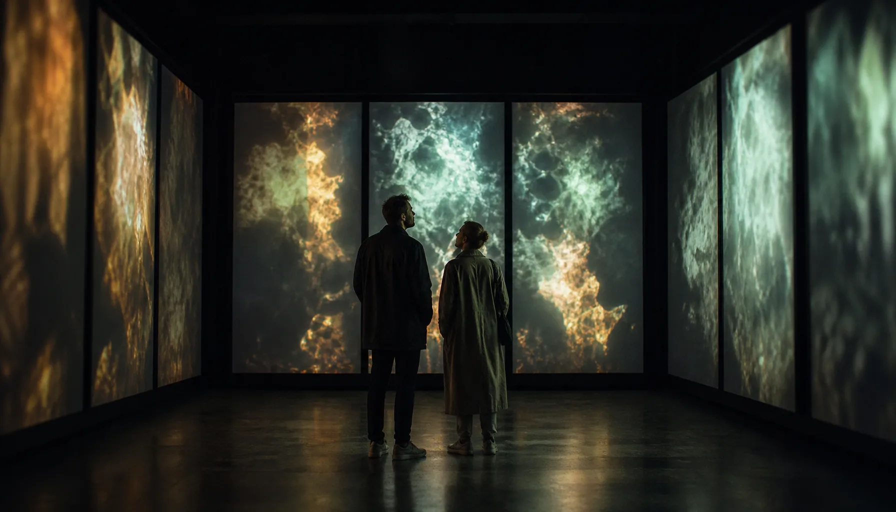 Or nine screens in a U, and the group standing in it